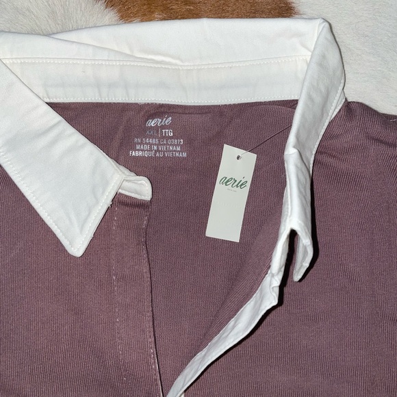 Aerie Long Sleeve cropped polo T-shirt - Picture 5 of 6